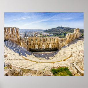 ruiner från den gamla teatern av Herodion Atticus Poster