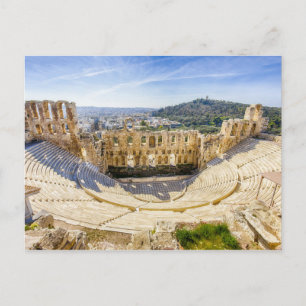 ruiner från den gamla teatern av Herodion Atticus Vykort