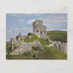 Ruinerna av Corfe Castle, nära Wareham, Dorset, Vykort