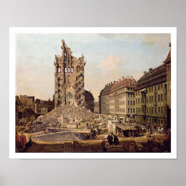 Ruinerna i det gamla Kreuzkirche, Dresden Poster (Framsidan)