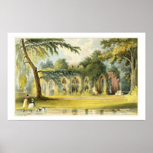 Ruins, Frogmore, 1828 (färg litho) Poster