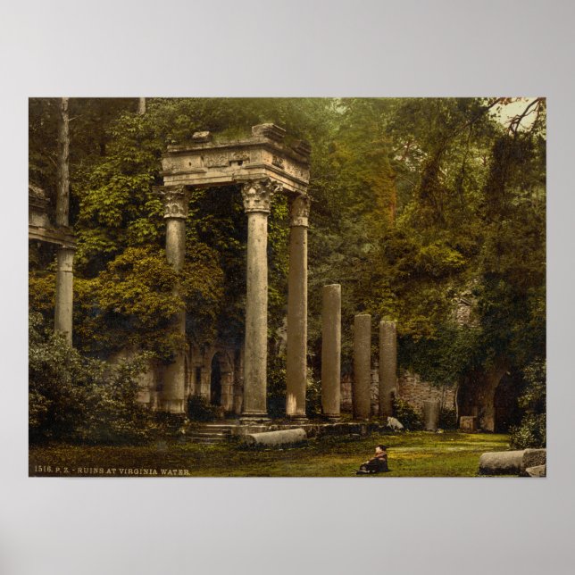 Ruins i Virginia Vatten, Windsor, Berkshire Poster (Framsidan)