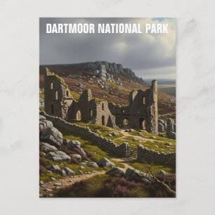 Ruins in in Dartmoor National Park Travel Vykort