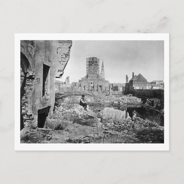 Ruins of Charleston South Carolina 1865 Vykort (Framsida)