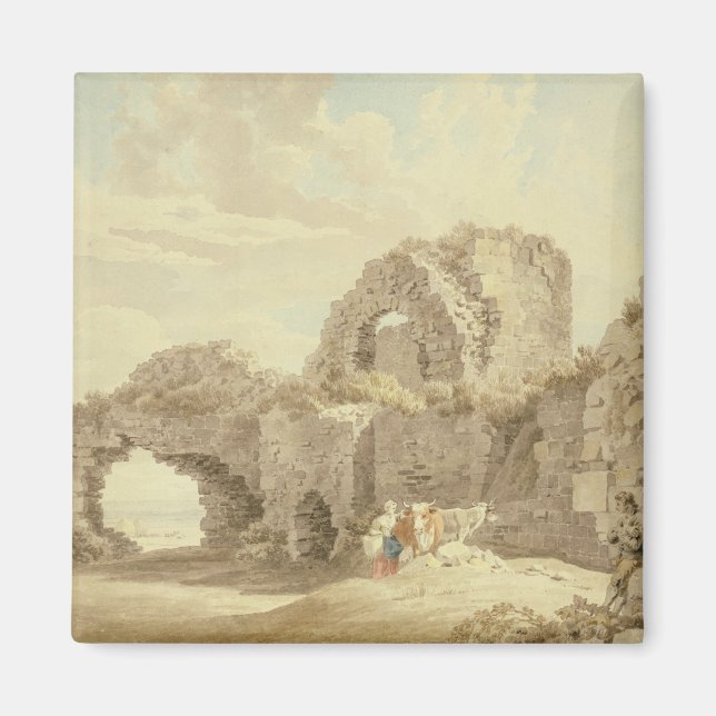 Ruins of Pevensey Castle (w/c on papper) Magnet (Framsidan)