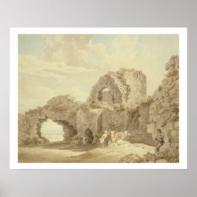 Ruins of Pevensey Castle (w/c on papper) Poster (Framsidan)