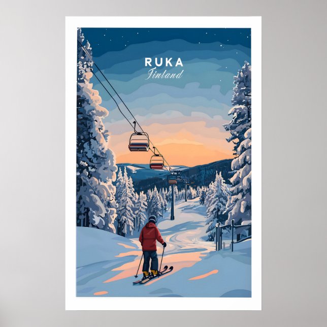 Ruka Finland skidaffisch 1 Poster (Framsidan)