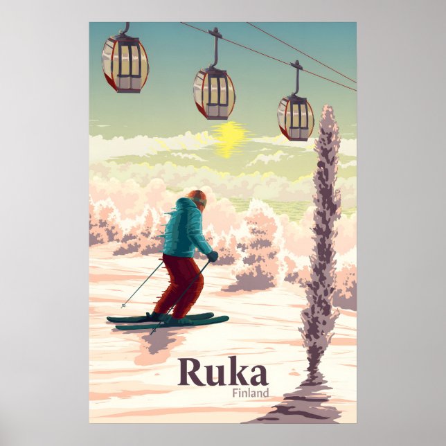 Ruka Finland Skidort Resemala Poster (Framsidan)