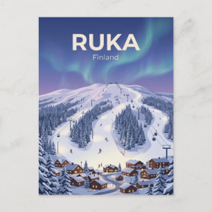 Ruka skidort Finland Vykort
