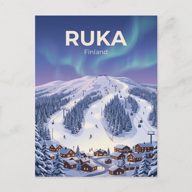 Ruka skidort Finland Vykort (Framsida)