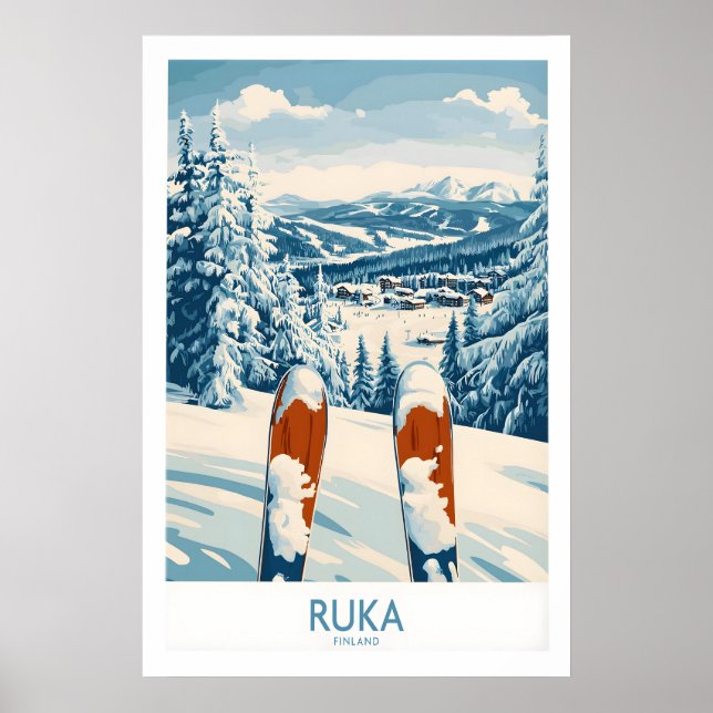 Ruka skidvägg konsttryck 1 poster (Framsidan)