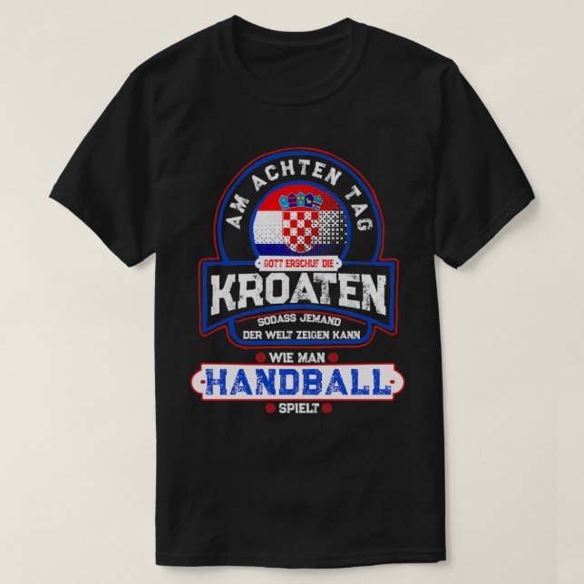 Rukomet Hrvatska Handball och Kroatien T Shirt (Design framsida)