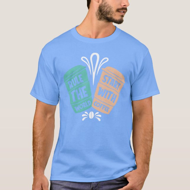 Rulehe World Starta med kaffegåva T Shirt (Framsida)