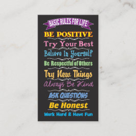 Rules for Life Inspirational Card