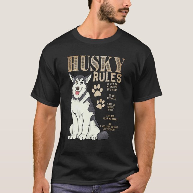 rules for the owner of a Siberian Husky T Shirt (Framsida)
