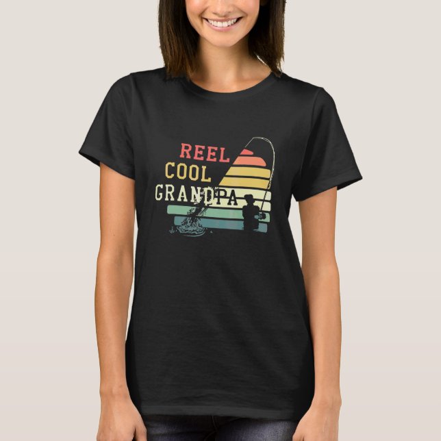 Rull Coola Farfar Fiskare Fiske Farföräldrar D T Shirt (Framsida)