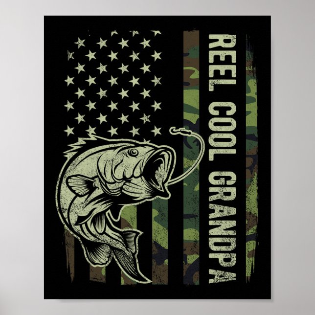 Rull Coola Farfar Kamouflage Amerikansk Flagga Fäd Poster (Framsidan)