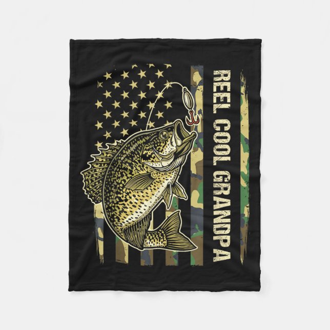 Rull Coola Farfar Kråka Fiske Kamouflage Amerikans Fleecefilt (Framsidan)