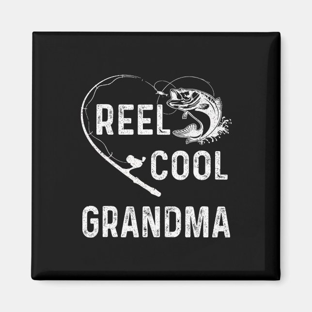 Rull Coola Mormor Retro Fiske Älskare För Mors Dag Magnet (Framsidan)