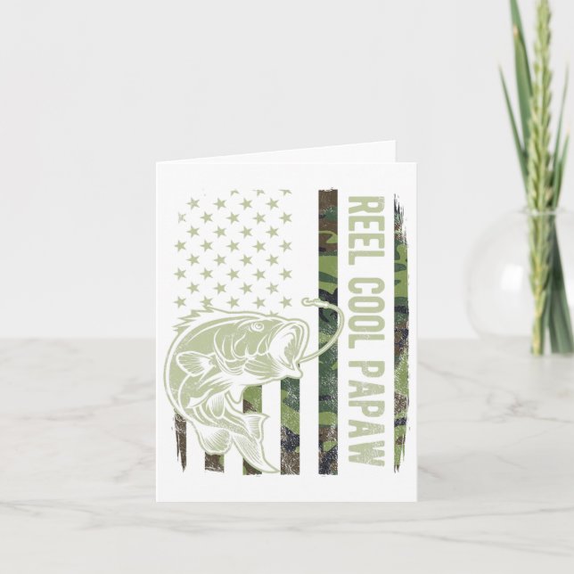 Rull Coola Papaw Kamouflage Amerikansk Flagga Fars Kort (Framsida)