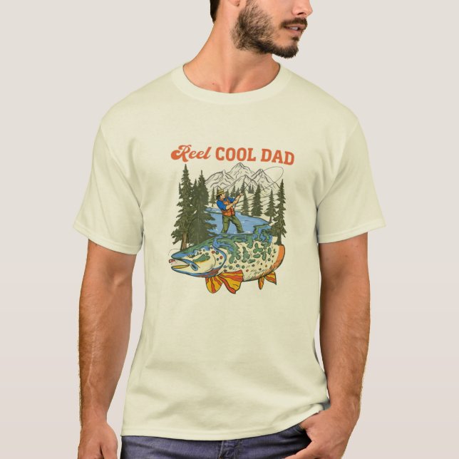 Rull Coola Pappa Fiske Fars Dag Present för Anglar T Shirt (Framsida)