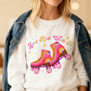 Rulla bara med det rullskridskoåkande tonåring Ret T Shirt