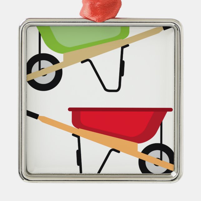 Rulla barrowen julgransprydnad metall (Framsidan)