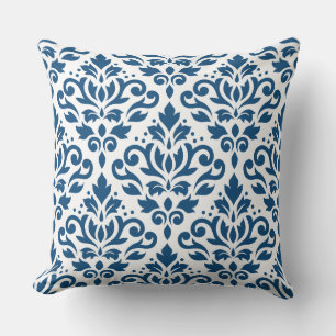 Rulla Damask 2:e vägen Lg Ptn Dk Blue & White Kudde