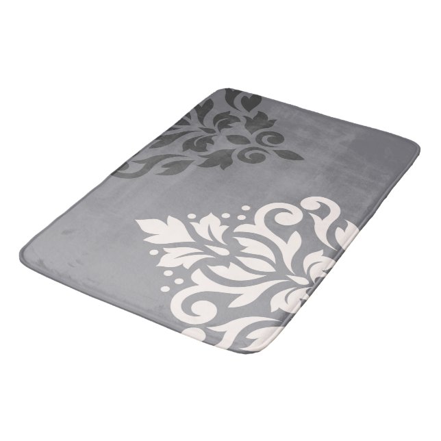 Rulla Damask Art I Cream & Grays Badrumsmatta (Vinklad)