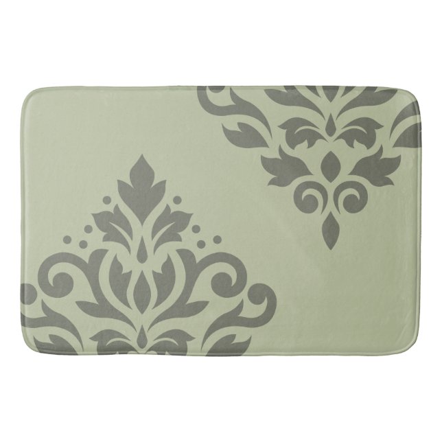 Rulla Damask Art I DK på Lt Grönt Badrumsmatta (Framsidan)