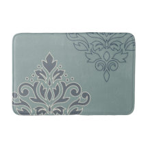 Rulla Damask Art I (kontur) Cream Blues Teal