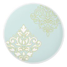 Rulla Damask Art I (kontur) Wt Lt Teal