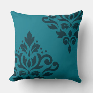 Rulla Damask Art I-Mörk om mellanmål Kudde