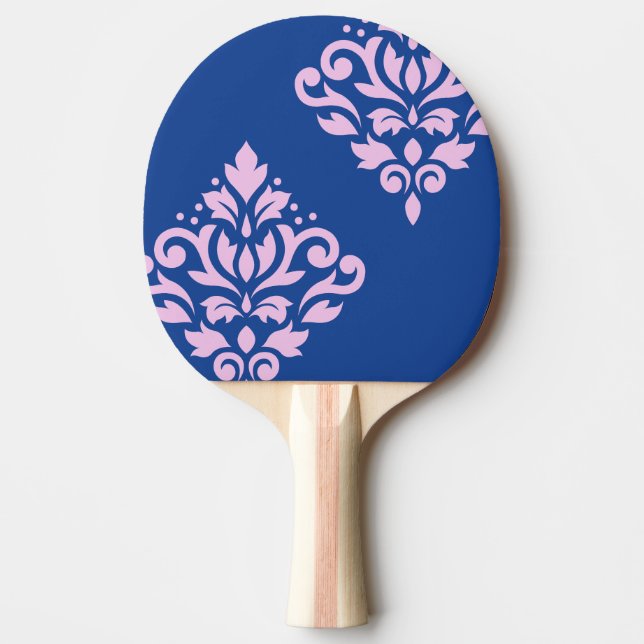 Rulla Damask Art I Rosa på Blue Pingisracket (Framsidan)