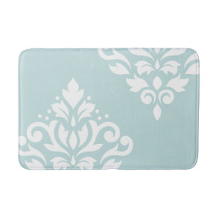 Rulla Damask Art I White på Anka Egg Blue Badrumsmatta