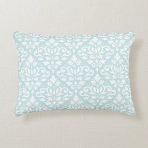 Rulla Damask Big Ptn White på Anka Egg Blue Prydnadskudde