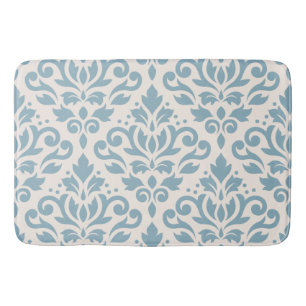 Rulla Damask Large Mönster Blue på Cream Badrumsmatta