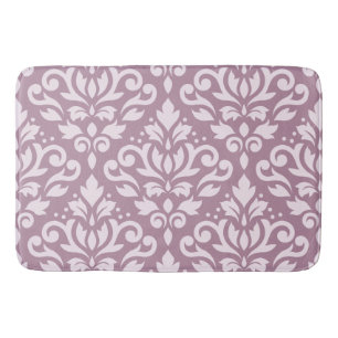 Rulla Damask Large Mönster Rosa på Mauve Badrumsmatta