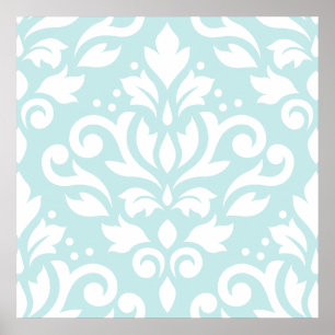 Rulla Damask Lg Design White på Anka Egg Blue Poster