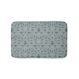 Rulla Damask Lg Ptn (kontur) Cream Blues Teal Badrumsmatta