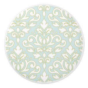 Rulla Damask Lg Ptn (kontur) Wt Gld Lt Teal Knopp
