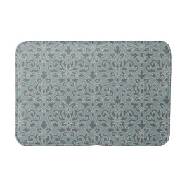 Rulla Damask Pattern (kontur) Cream Blues Teal Badrumsmatta
