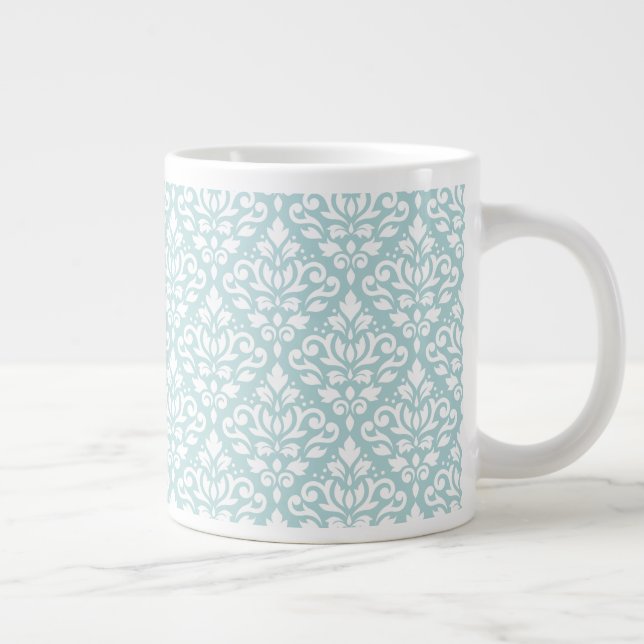 Rulla Damask Pattern White på Anka Egg Blue (B) Jumbo Mugg (Höger)
