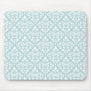 Rulla Damask Rpt Ptn White på Anka Egg Blue (B) Musmatta