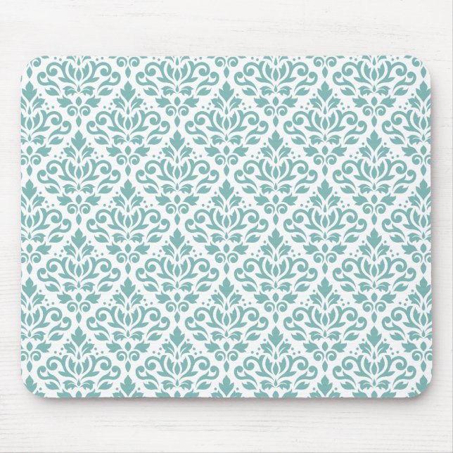 Rulla Damask Teal Mönster Musmatta (Framsidan)