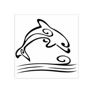 rulla delphin art frimärke stämpel
