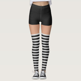 Rulla Derby Namn Black Kort Stripe Socks Leggings