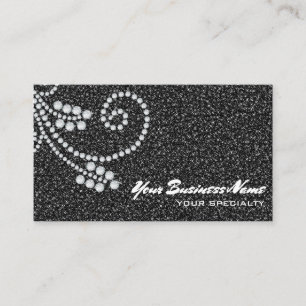 *~* Rulla Diamonds Black Glitter Luxe Glam Bling Visitkort