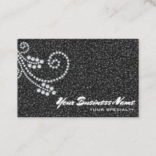 *~* Rulla Diamonds Glam Black Glitter Bling Luxe Visitkort