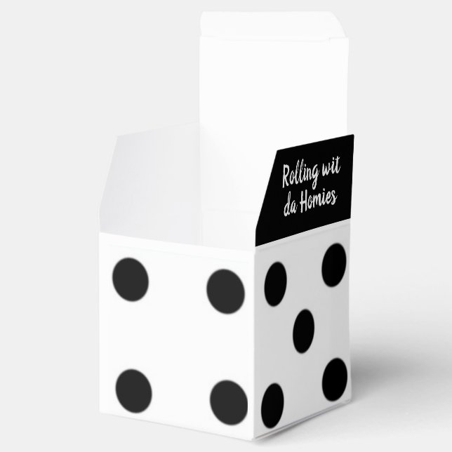 Rulla Dice-Black & White Lucky Dice Presentaskar (Öppnad)
